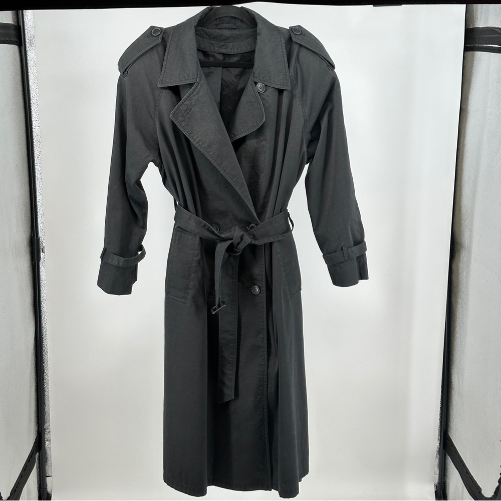 Women’s Size 18‎ Black Trench Coat Classic Old Money Mobwife Goth